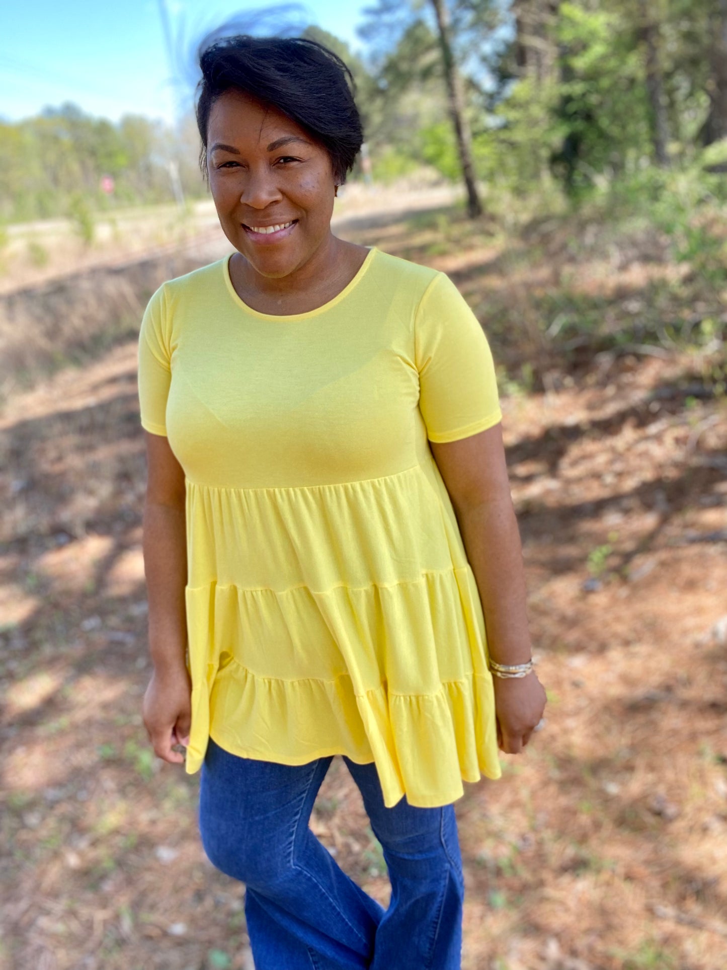 Yellow Tiered Top