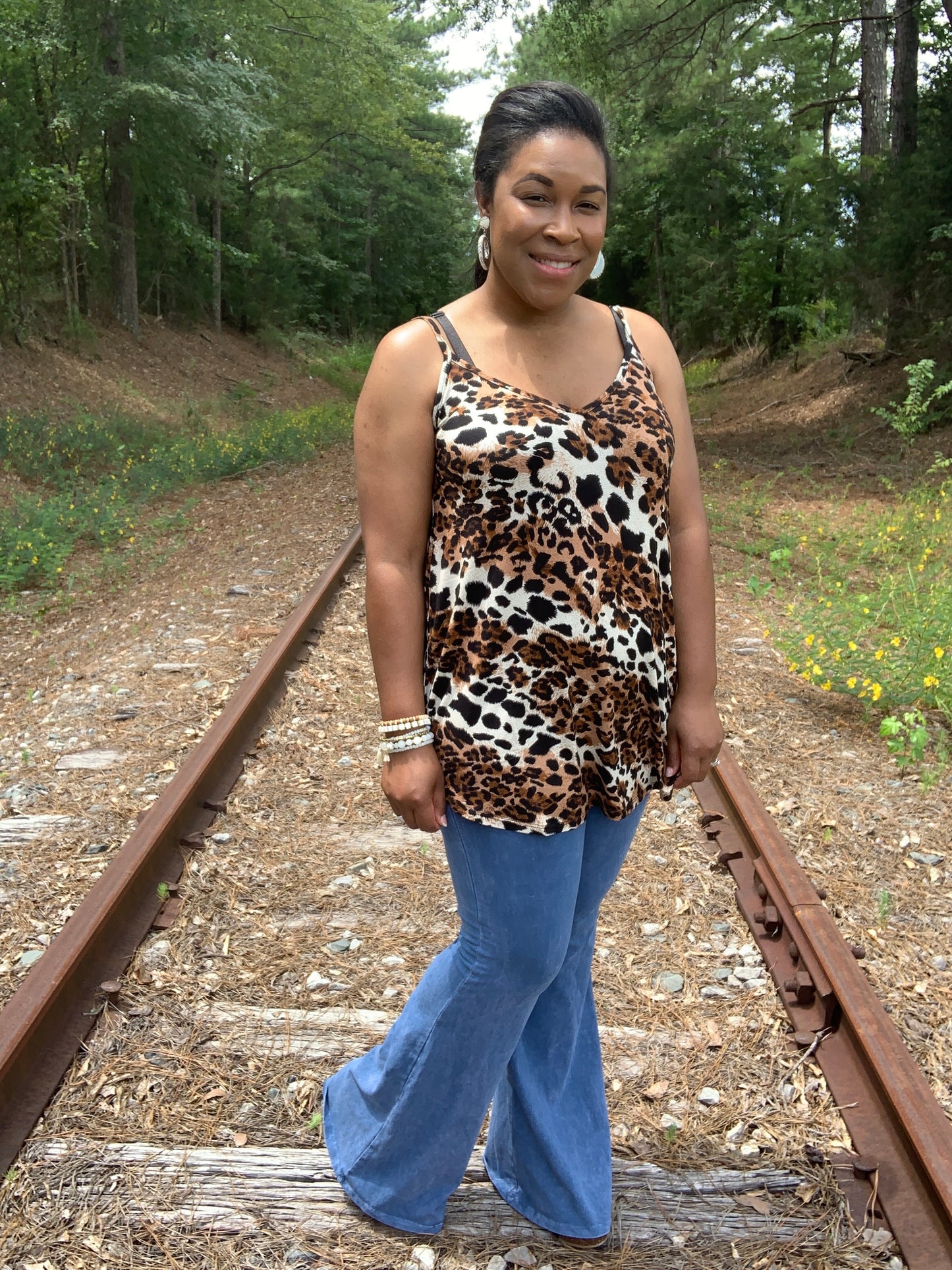 Leopard Black & Caramel Cami
