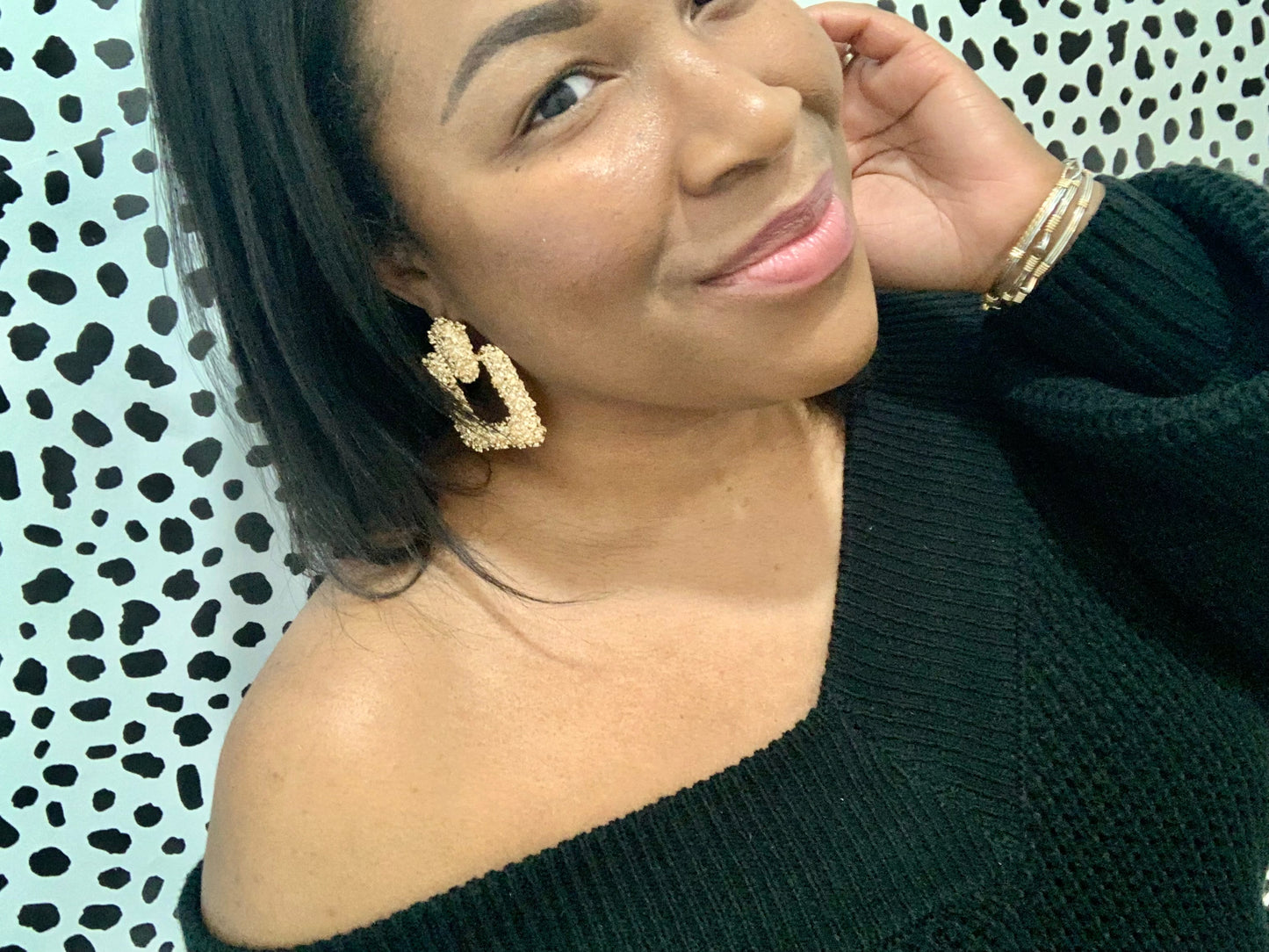 Gold Cluster Earrings