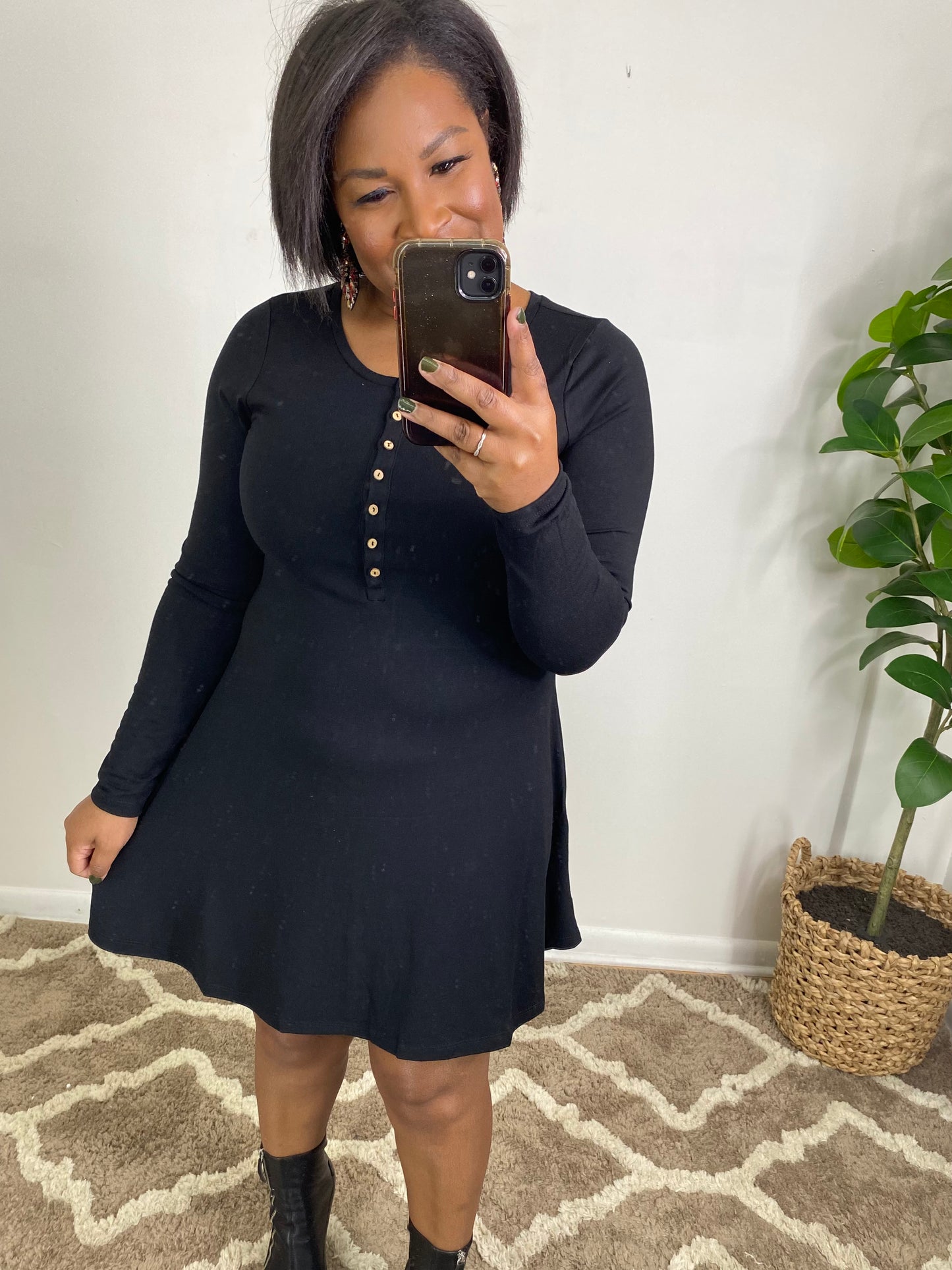 Black Henley Dress
