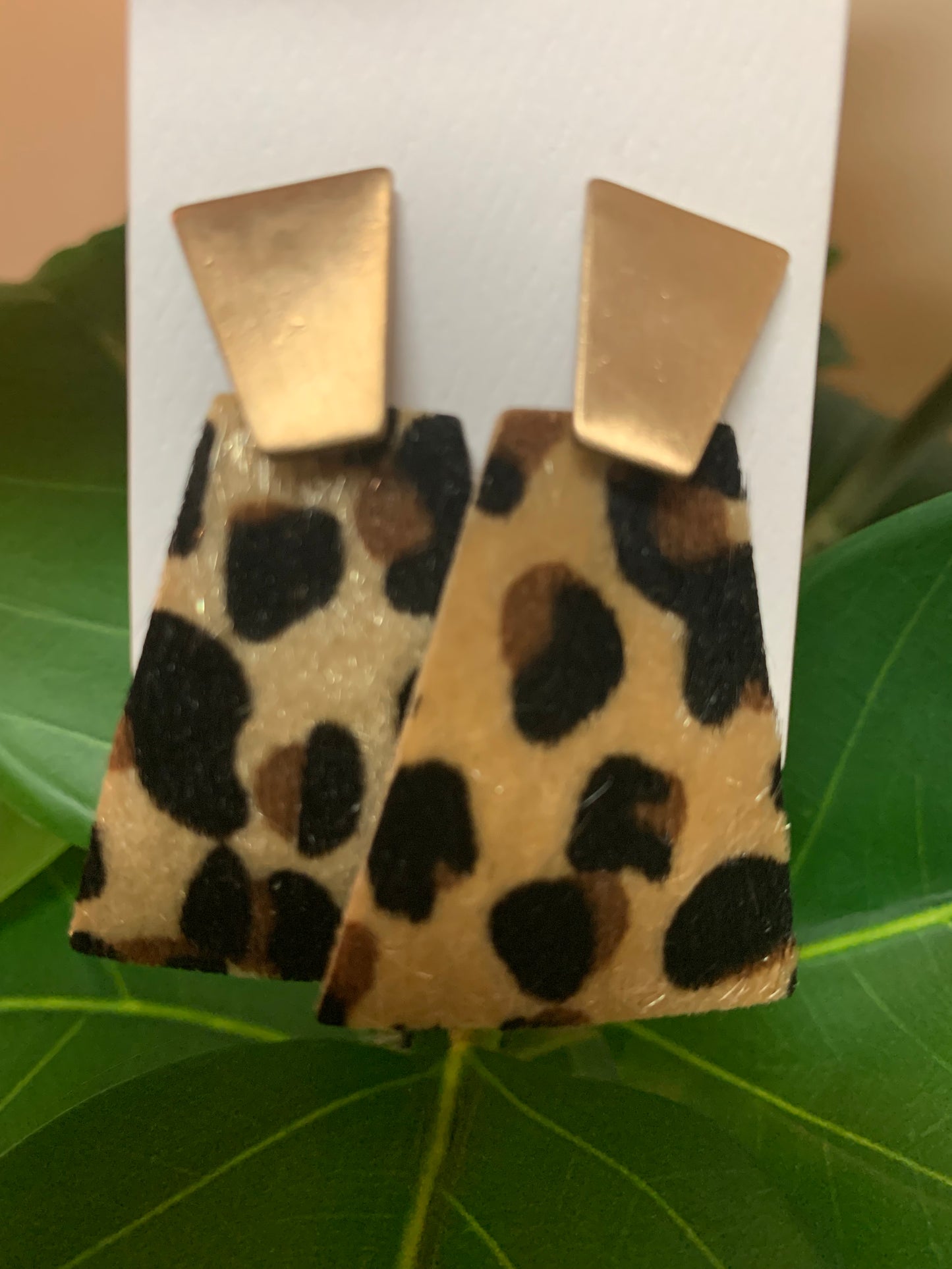 Faux Leather Trapezoid Earrings