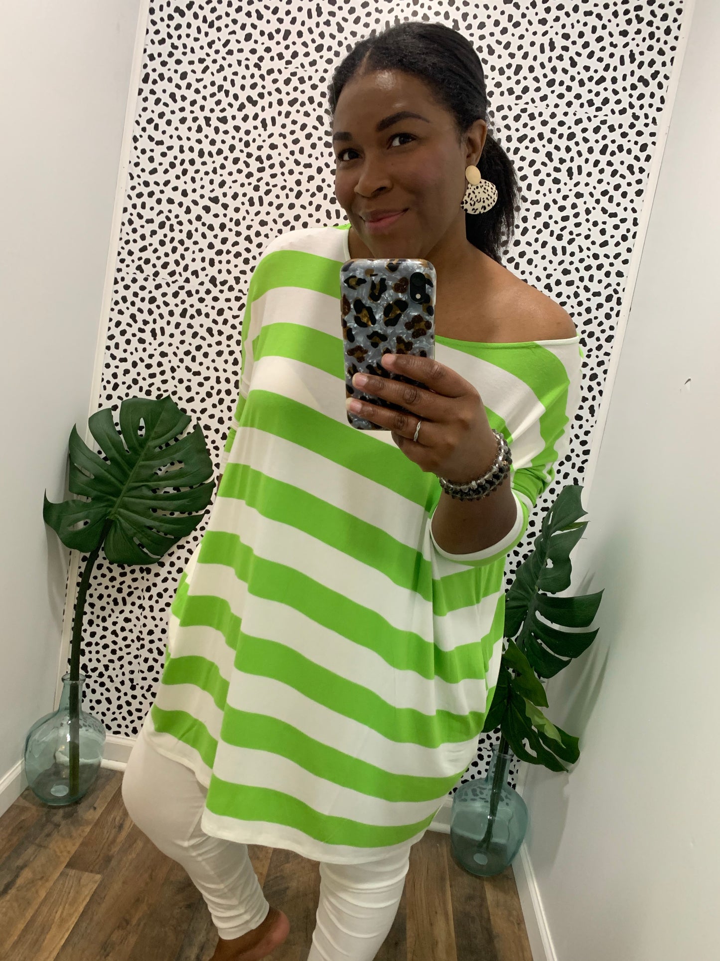 Green & Ivory Stripes