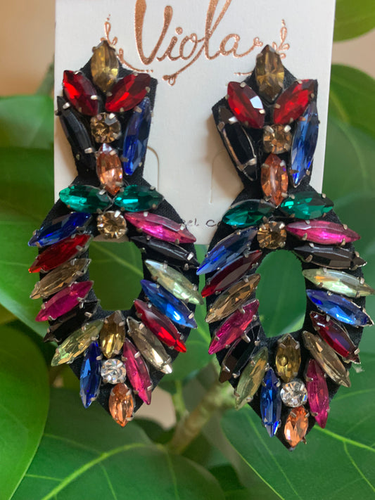Marquise Bead Earrings Multicolor