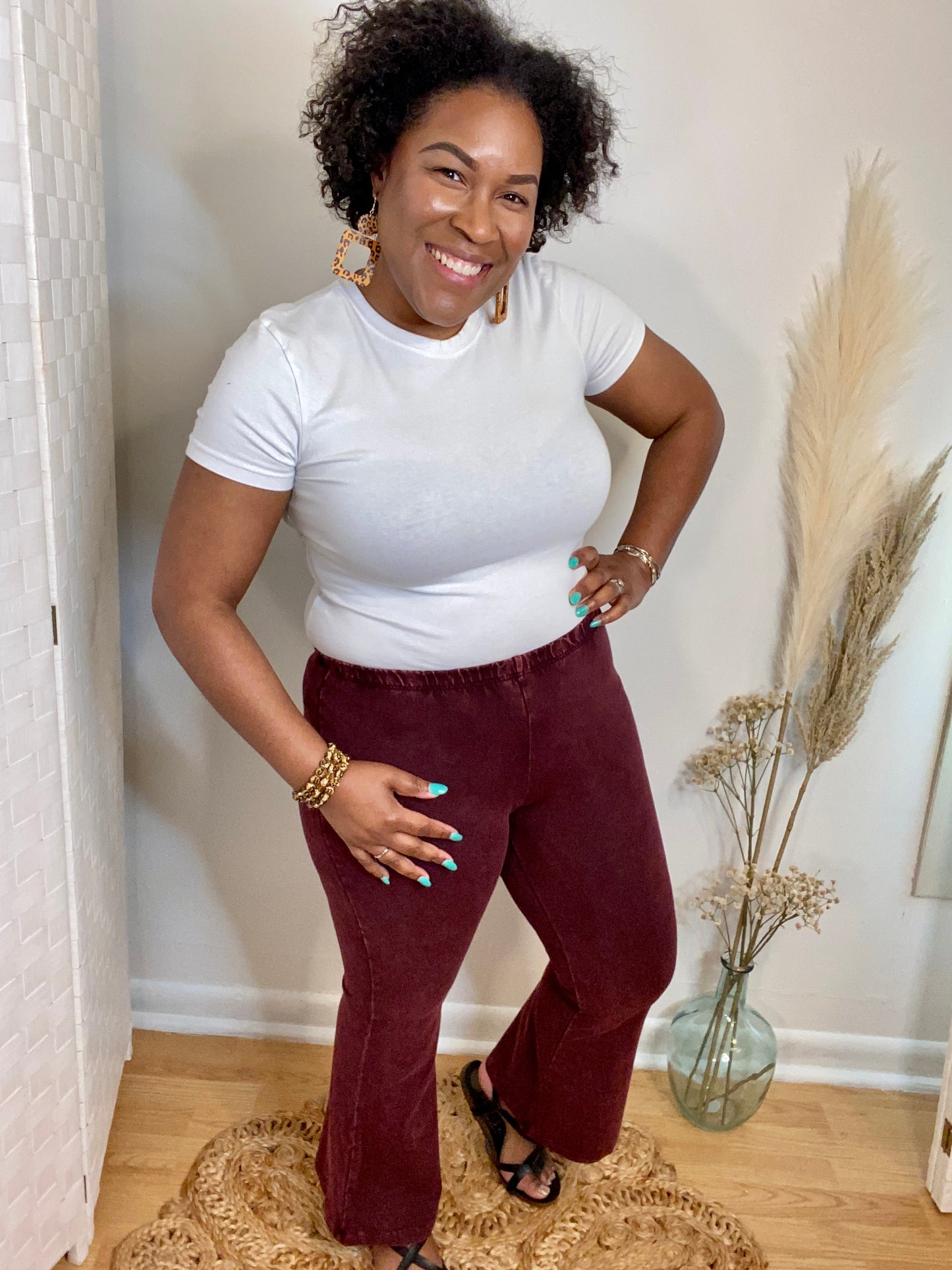 Burgundy Crop Flares