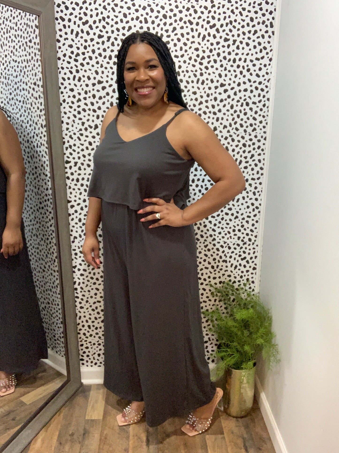 Double Layered Jumpsuit (Charcoal)