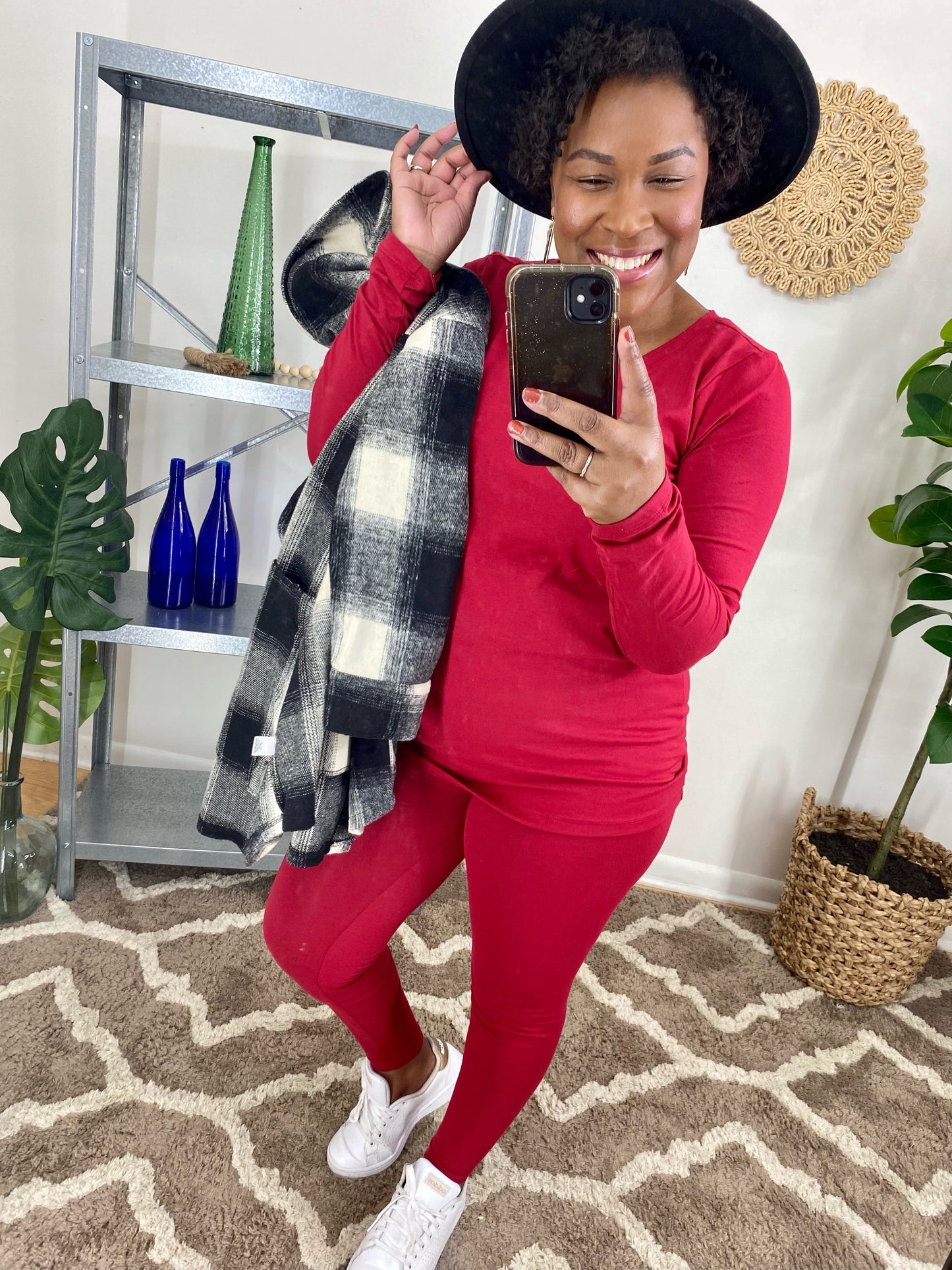 V-Neck Top And Legging Set