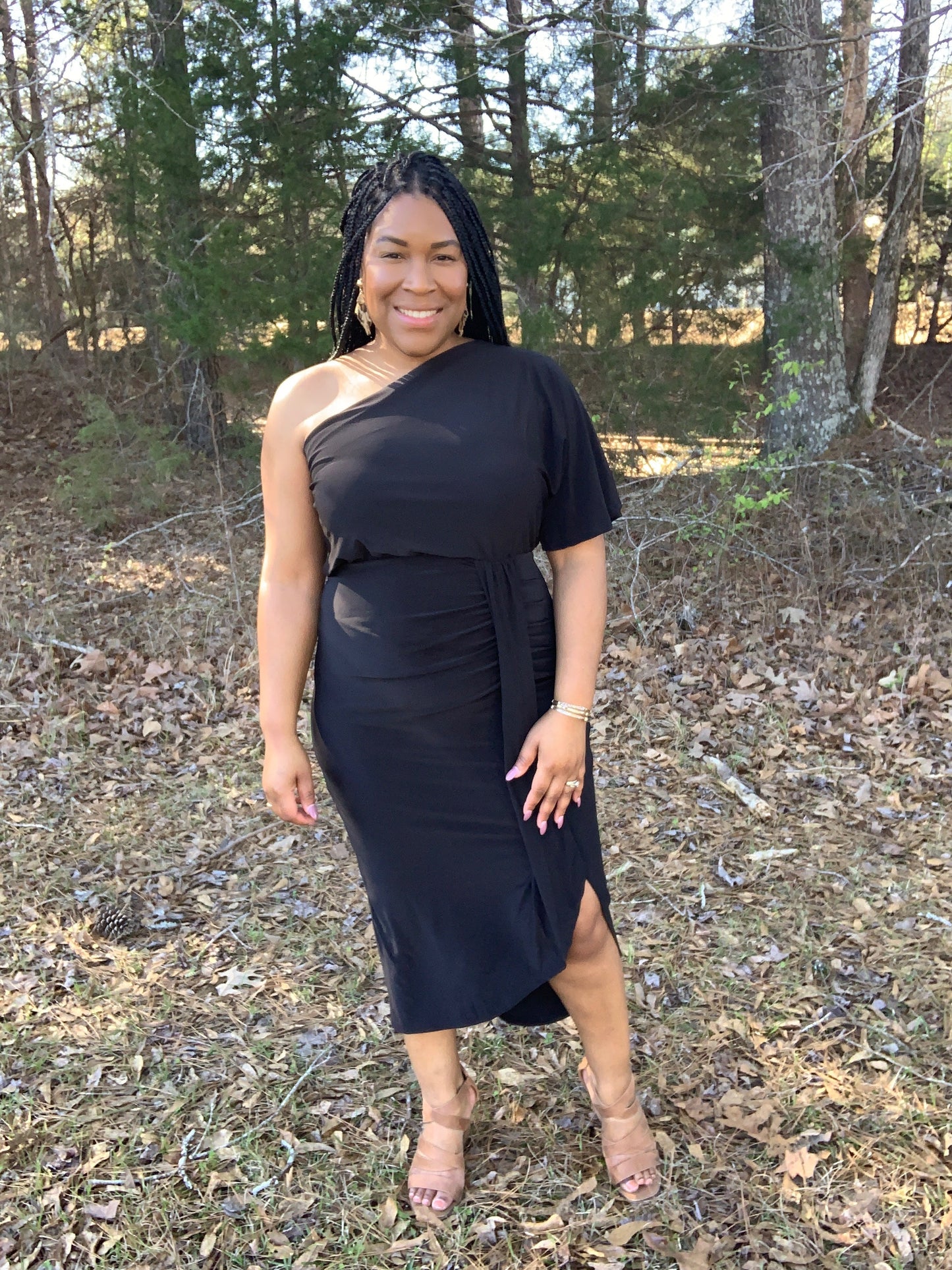 Half Sleeve Solid Knit Dress