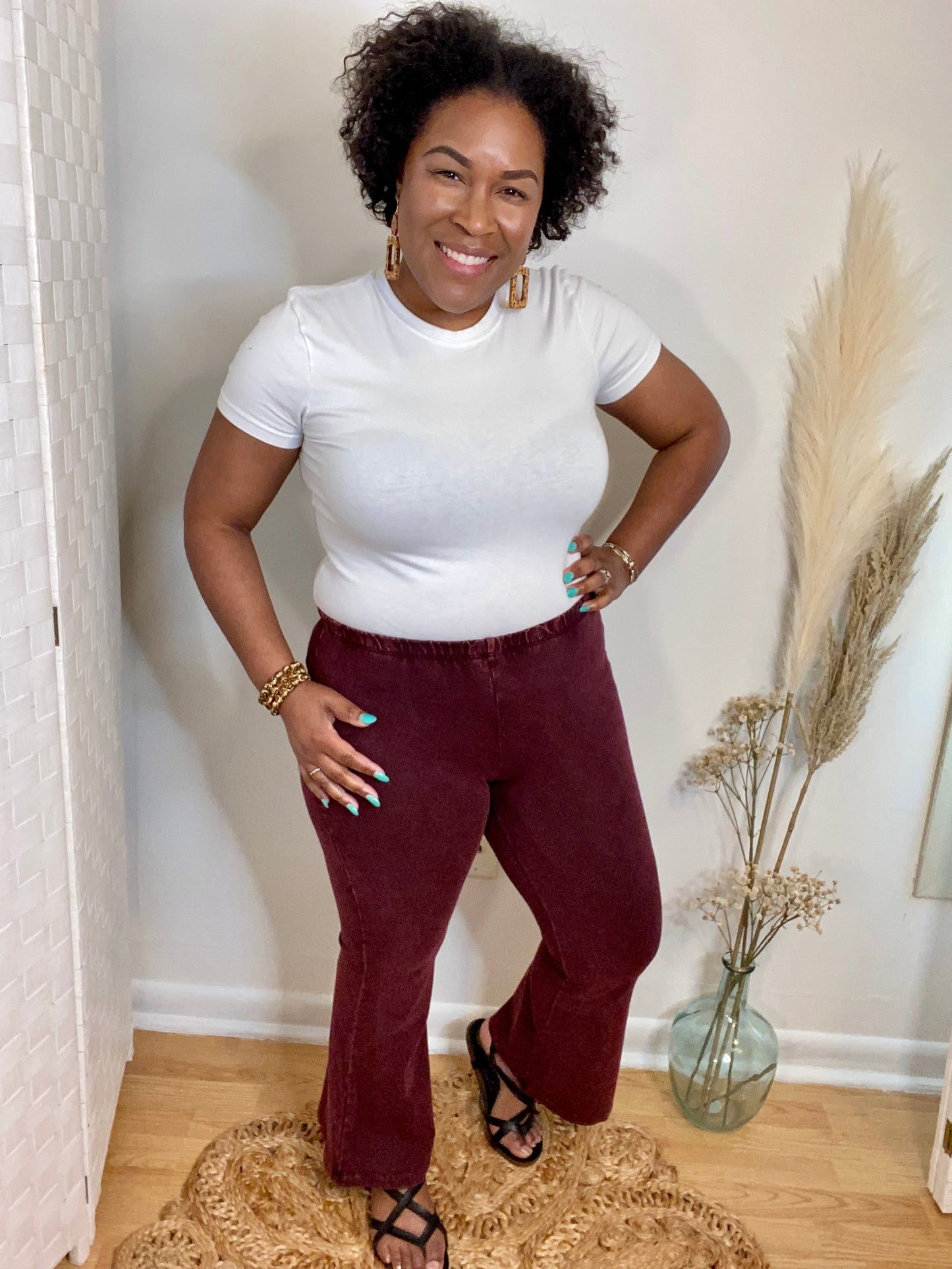 Burgundy Crop Flares