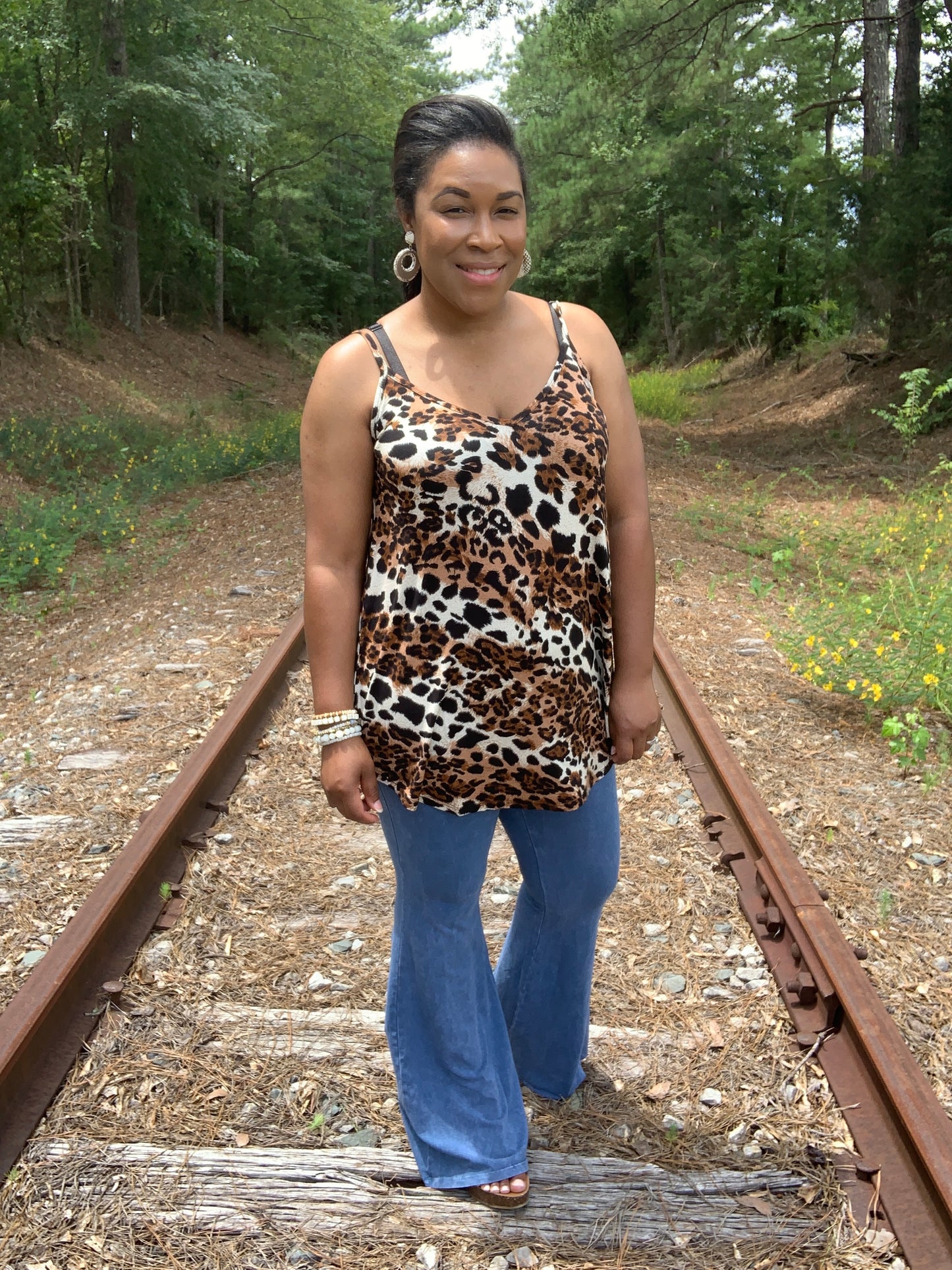 Leopard Black & Caramel Cami