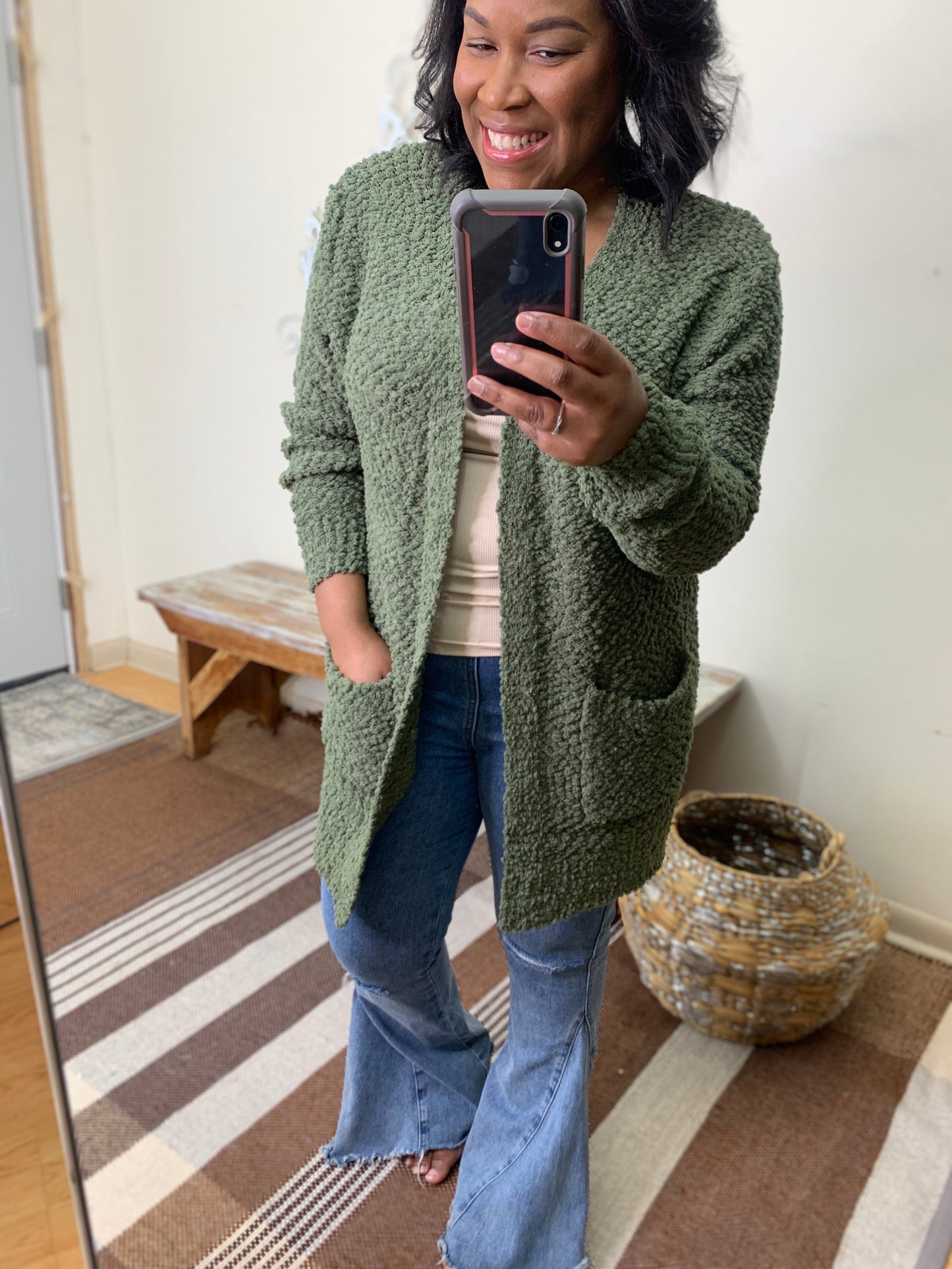 Popcorn Cardigan Sweater