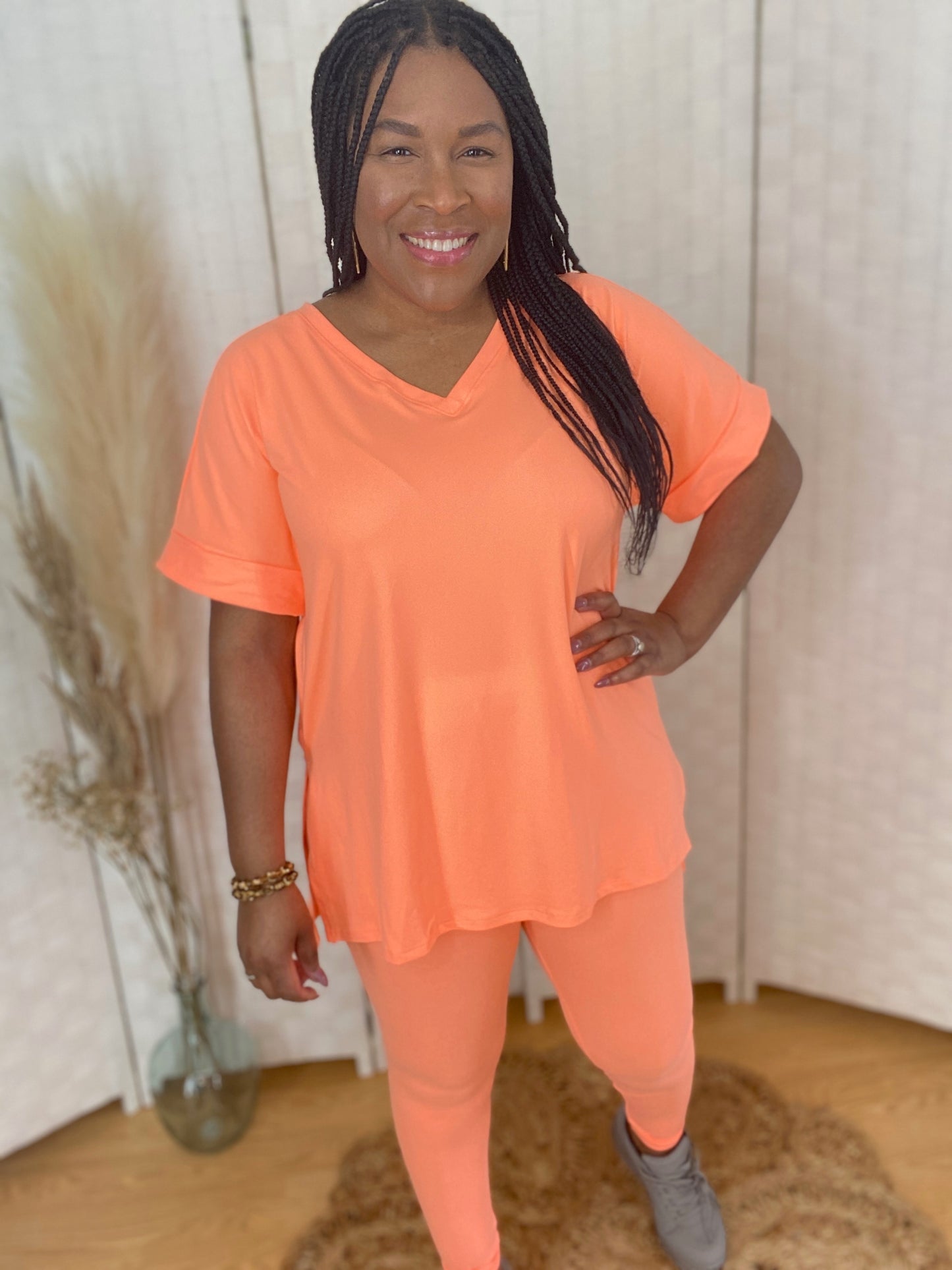 Neon Coral Lounge Set