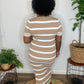 Short Sleeve Striped Maxi Dress
