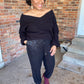 Black Balloon Sleeve Sweater