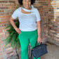 Green Bell Bottom Pants