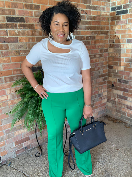 Green Bell Bottom Pants