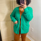 Kelly Green Waffle Cardigan