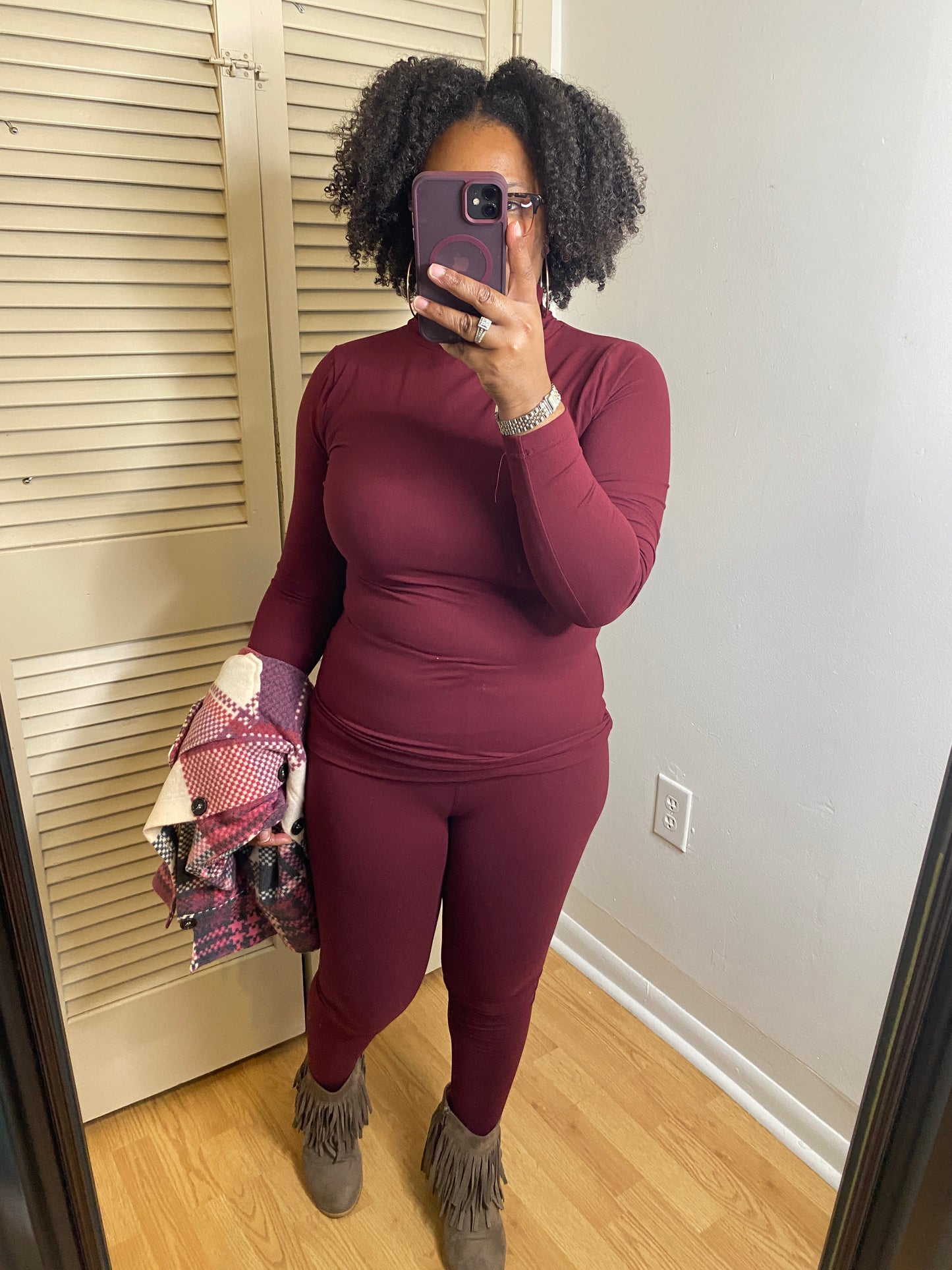 Burgundy Microfiber Set