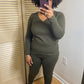 Olive V-Neck Set