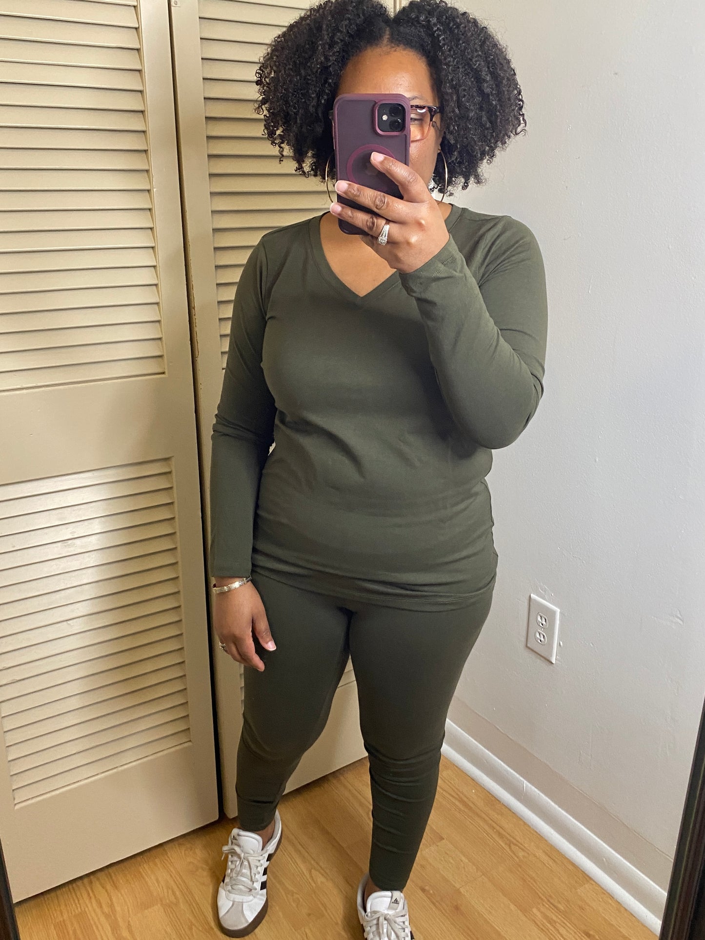 Olive V-Neck Set