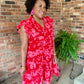 Pink & Red Tiered Dress