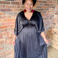 Pleated Satin Dress