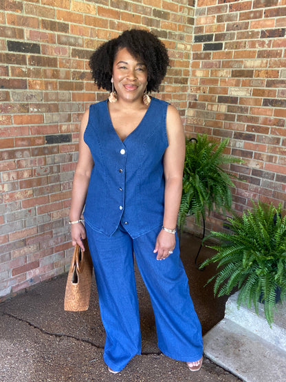 Denim Vest Set
