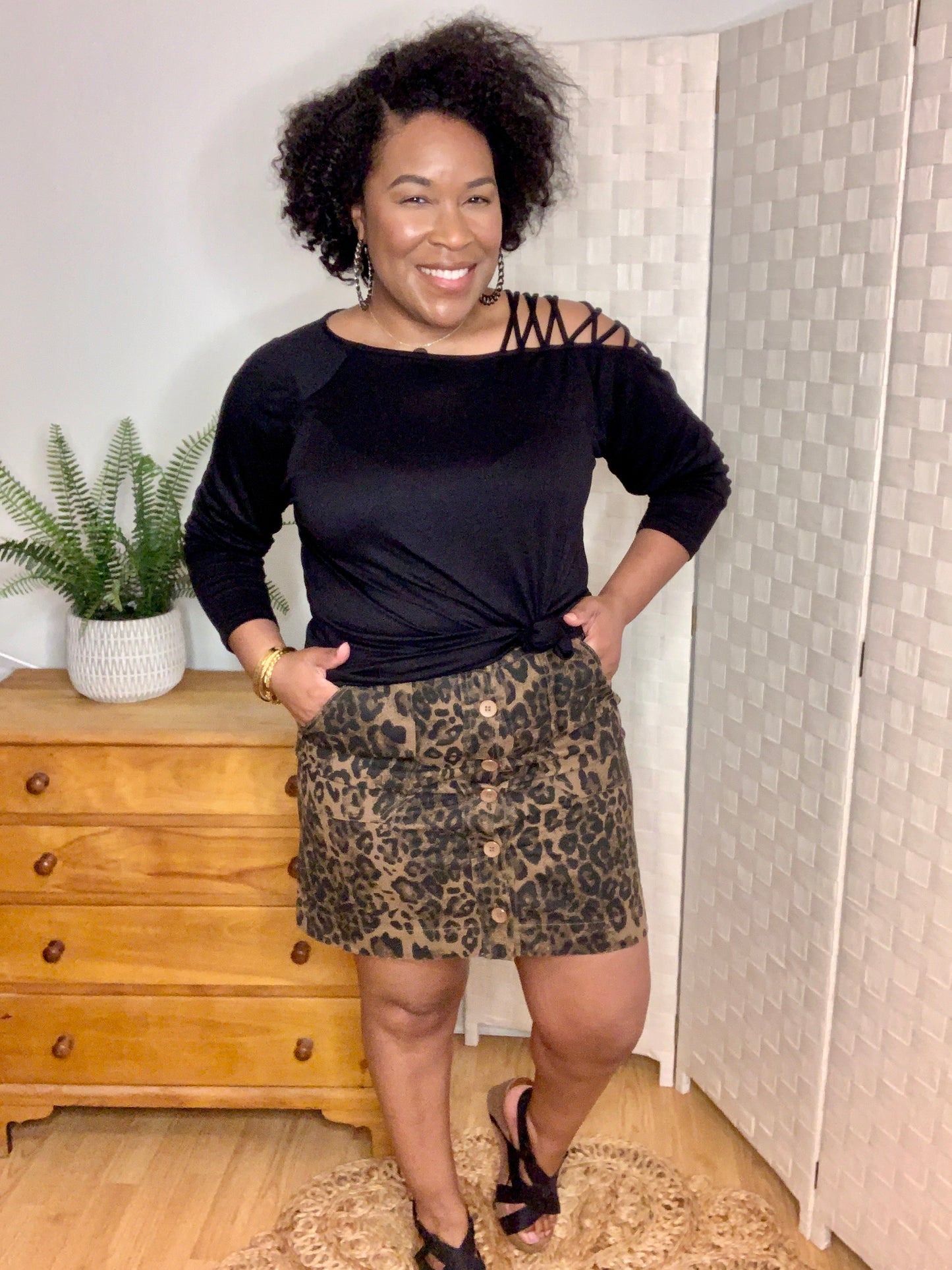 Button-Down Mini Skirt