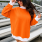 Orange/White Mock Neck Sweatshirt *ROUND 2*