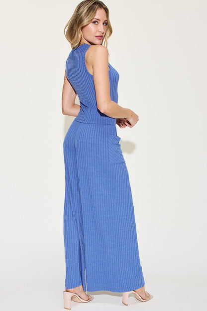 Preorder: Ribbed Tank & Wide Leg Pants Set