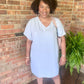 V Neck T Shirt Dress (GREY)