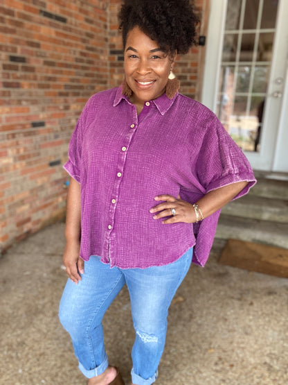 Gauze Button Down Shirt
