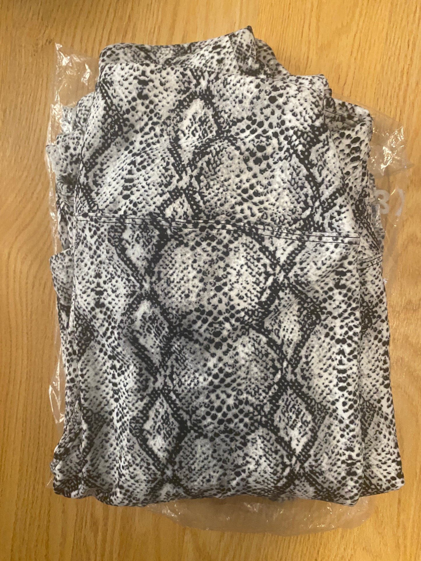 Black Snakeskin Microfiber Leggings