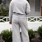 Preorder Textured Long Sleeve Top and Drawstring Pants Set