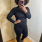 Black Mock Neck Set