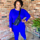 Long Sleeve Bright Blue Lounge Set (Plus)
