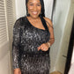 One Shoulder Sequin Dress