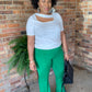 Green Bell Bottom Pants
