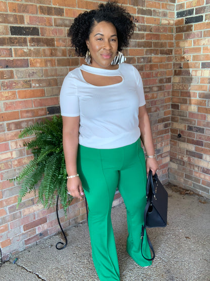 Green Bell Bottom Pants