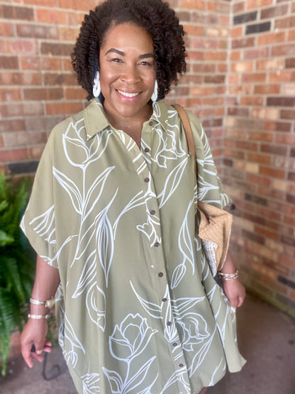 Leaf Shirt Dress