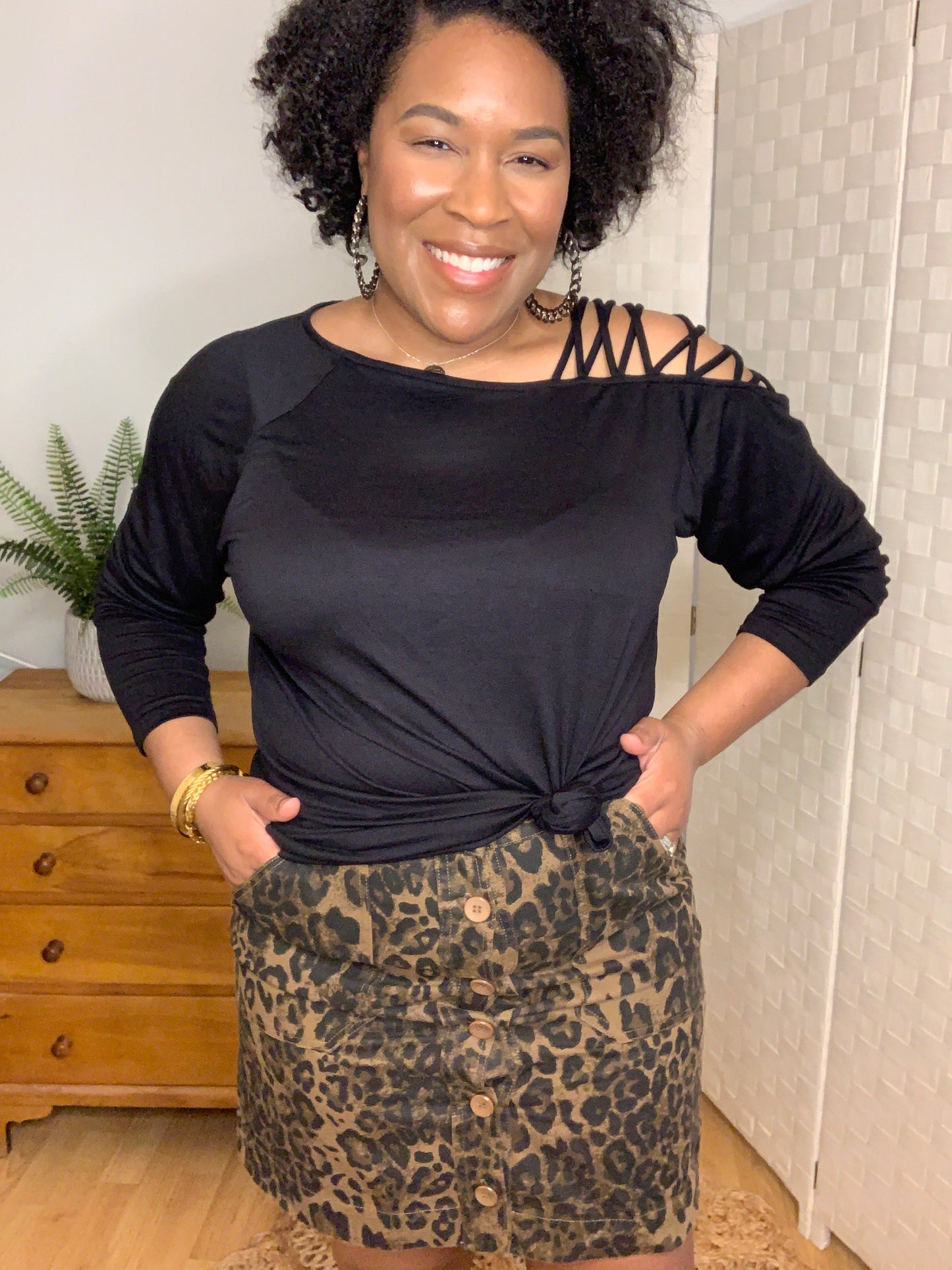 Button-Down Mini Skirt