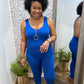 Zenana Ribbed Bodysuit - Blue