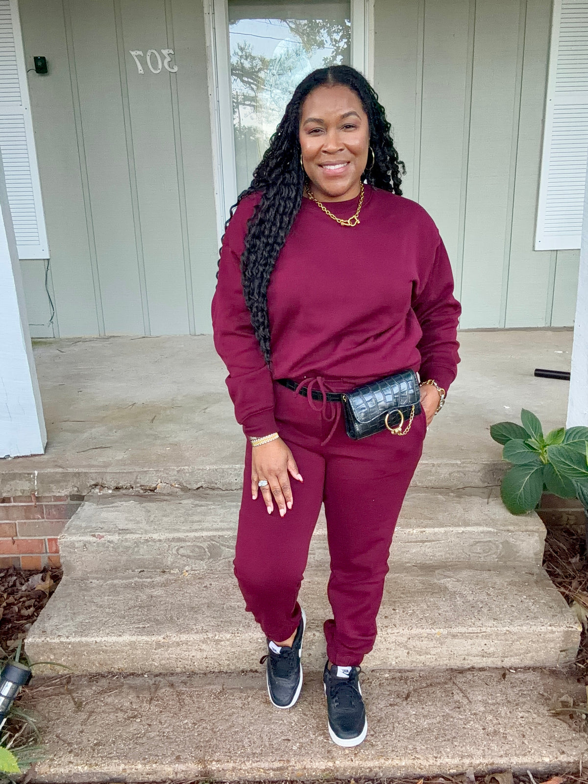 Burgundy Jogger Set