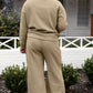 Preorder Textured Long Sleeve Top and Drawstring Pants Set