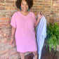 V Neck T Shirt Dress (ROSE)