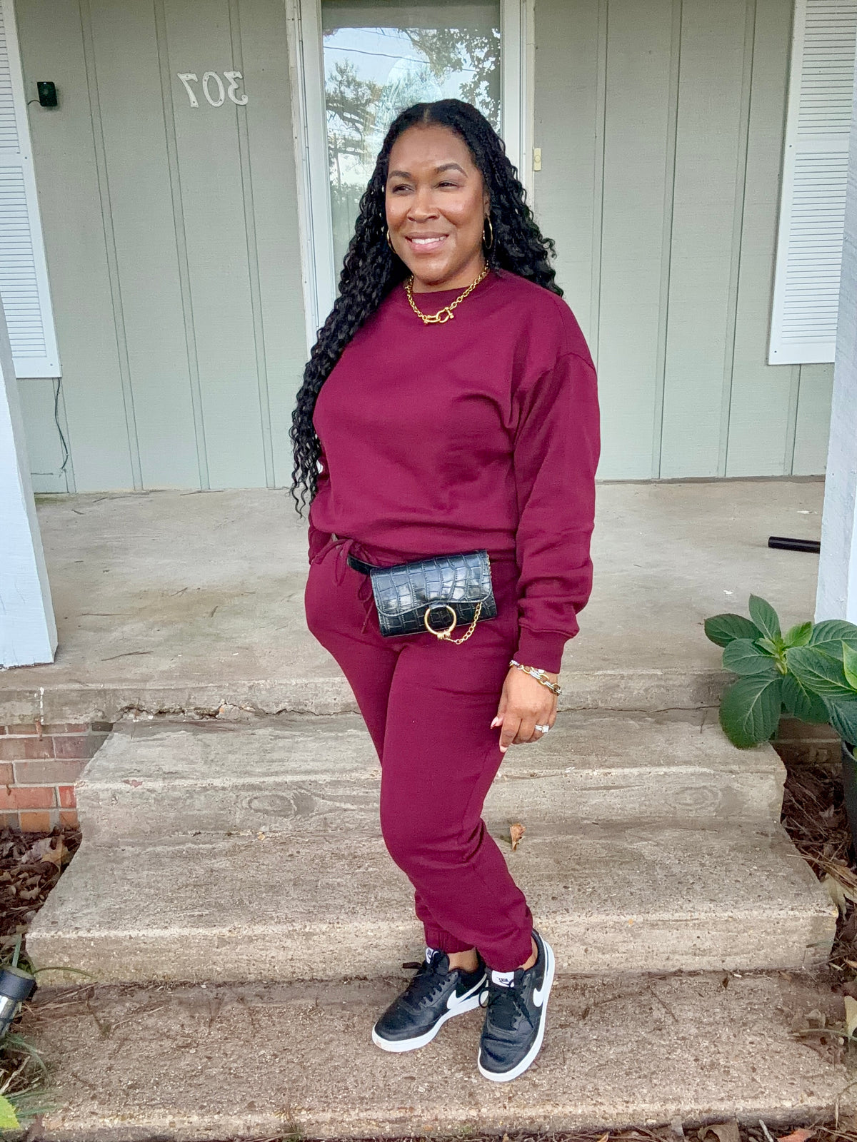 Burgundy Jogger Set