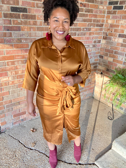 Satin Midi Dress