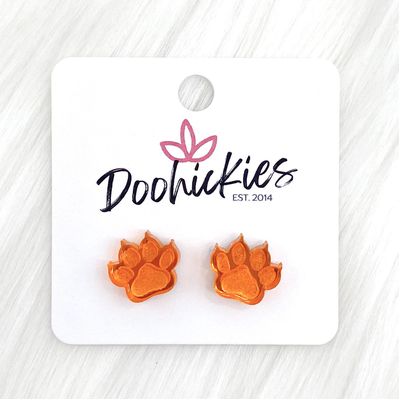 13mm Shiny Acrylic Paws & Claws -Sports Earrings