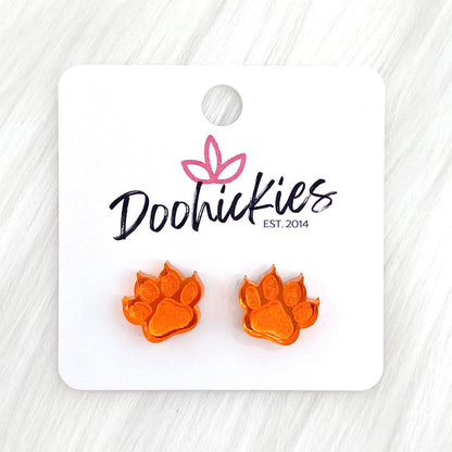 13mm Shiny Acrylic Paws & Claws -Sports Earrings