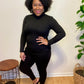 Black Mock Neck Set