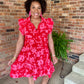 Pink & Red Tiered Dress